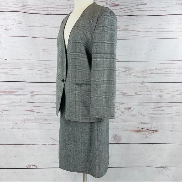 Alfred Dunner vintage skirt suit set plaid 80s 90s - Picture 3 of 11